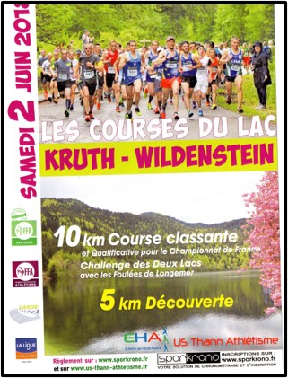 Affiche publicitaire pour les courses du lac Kruth-Wildenstein du 2 juin 2018