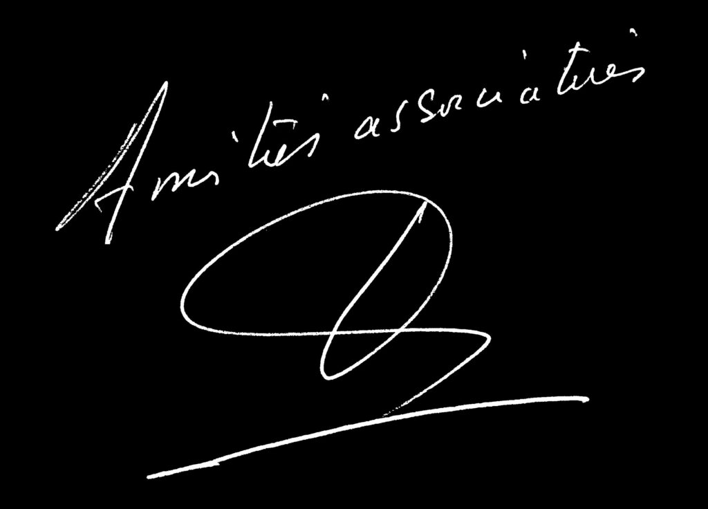 Amitiés associatives et signature de Chantal Leser en manuscrit