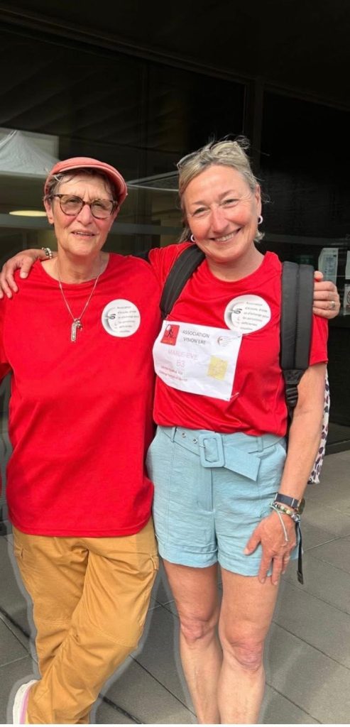 Chantal et Marie-Eve à l'arrivée des 100 km pour la vue à Strasbourg
