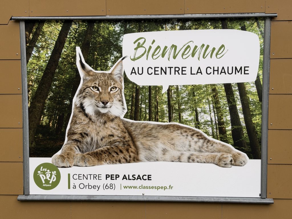 Affiche souhaitant la bienvenue au centre La Chaume d'Orbey